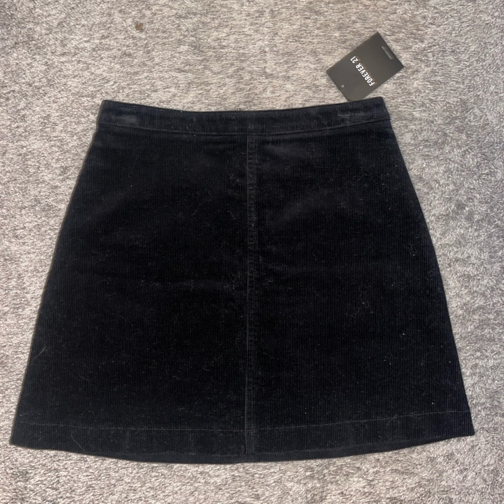 Corduroy black mini skirt